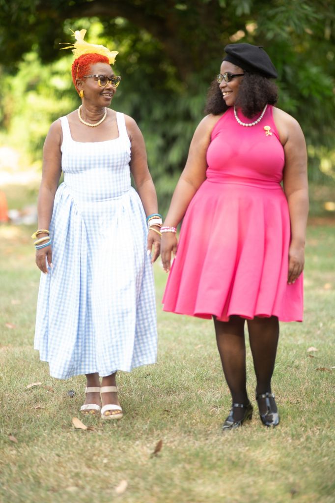 Guests showcasing their vintage-inspired style